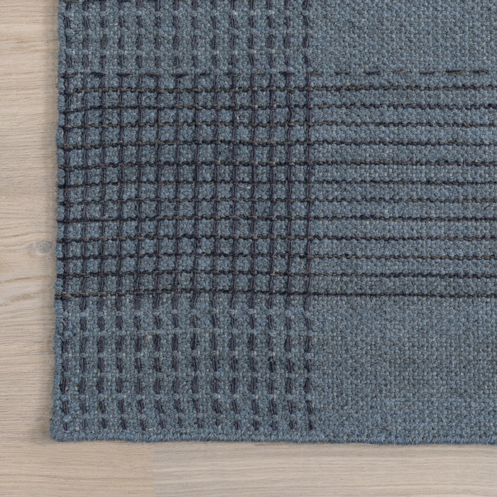 Emily Henderson x Rugs USA Oregon Plaid Wool Blue Area Rug Wayfair
